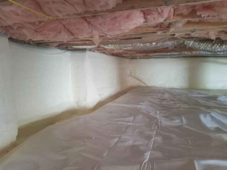 Crawl space encapsulation with closed-cell spray foam for Attic Insulation in Warminster